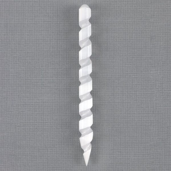 selenite unicorn spiral wand