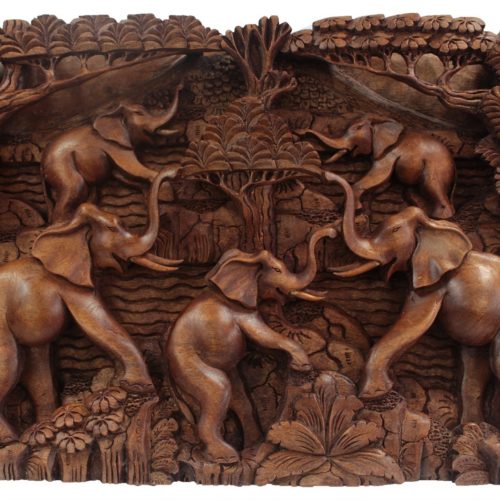 Bali Artisan Panel - Elephants