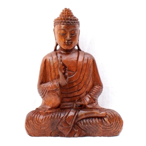 Carved Wooden Meditation Buddha