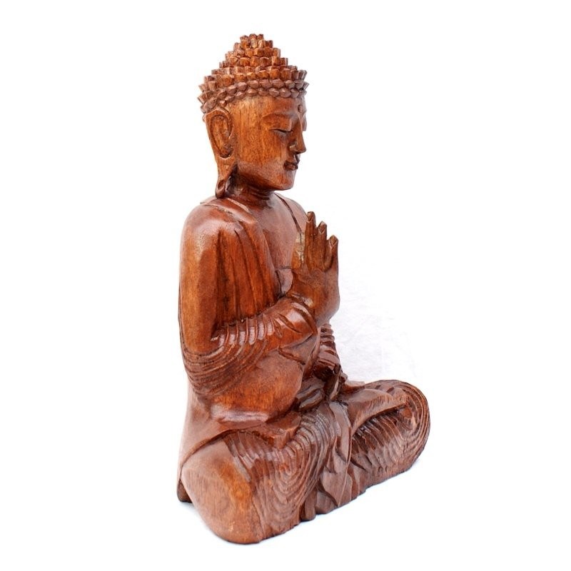 Wooden Meditation Buddha – Happy Buddha UK