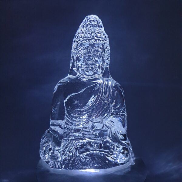 CRYSTAL GLASS BUDDHA VARADAMUDRA