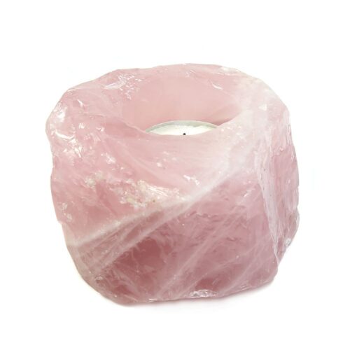 rose quartz candle holder