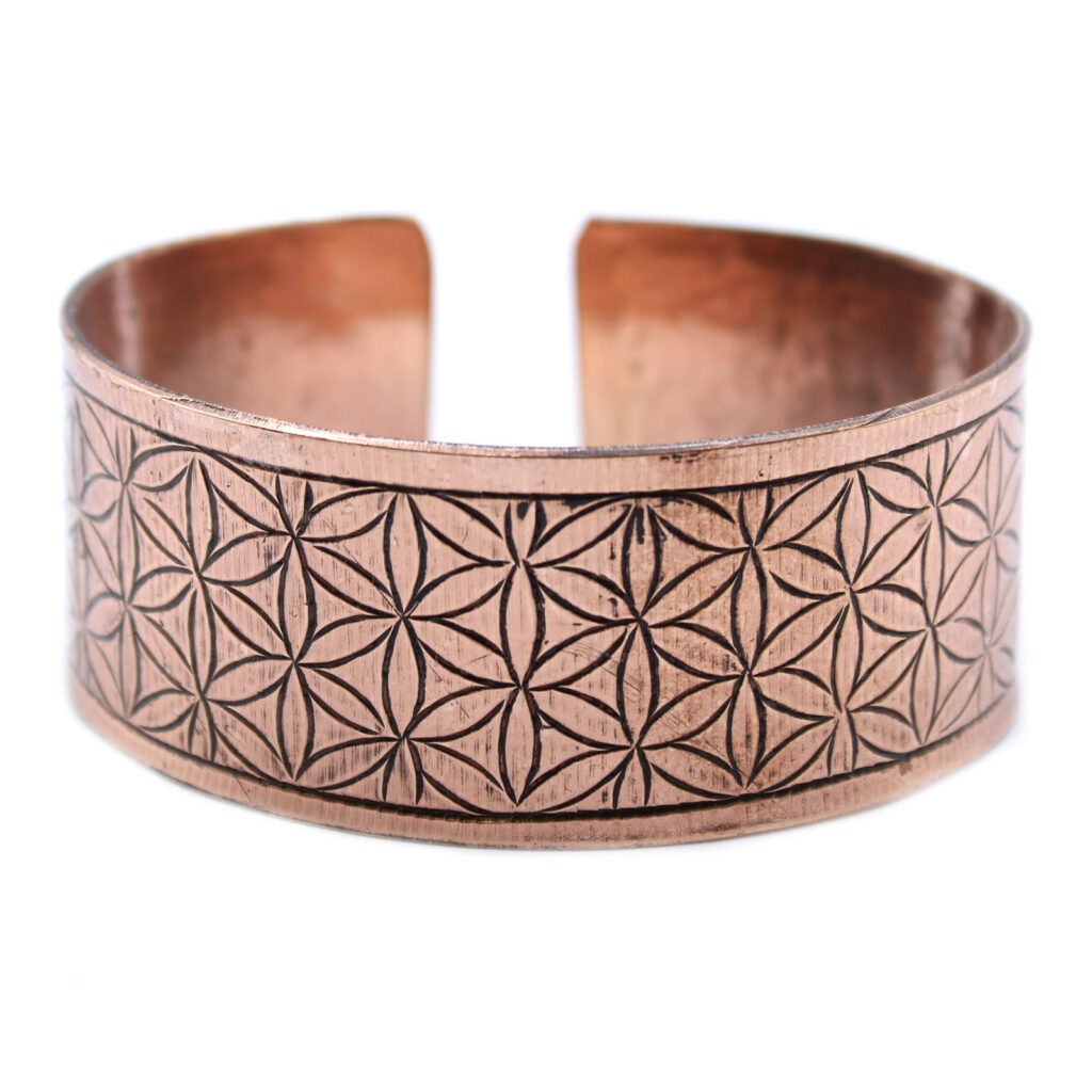 Copper Flower of Life Bracelet Happy Buddha UK