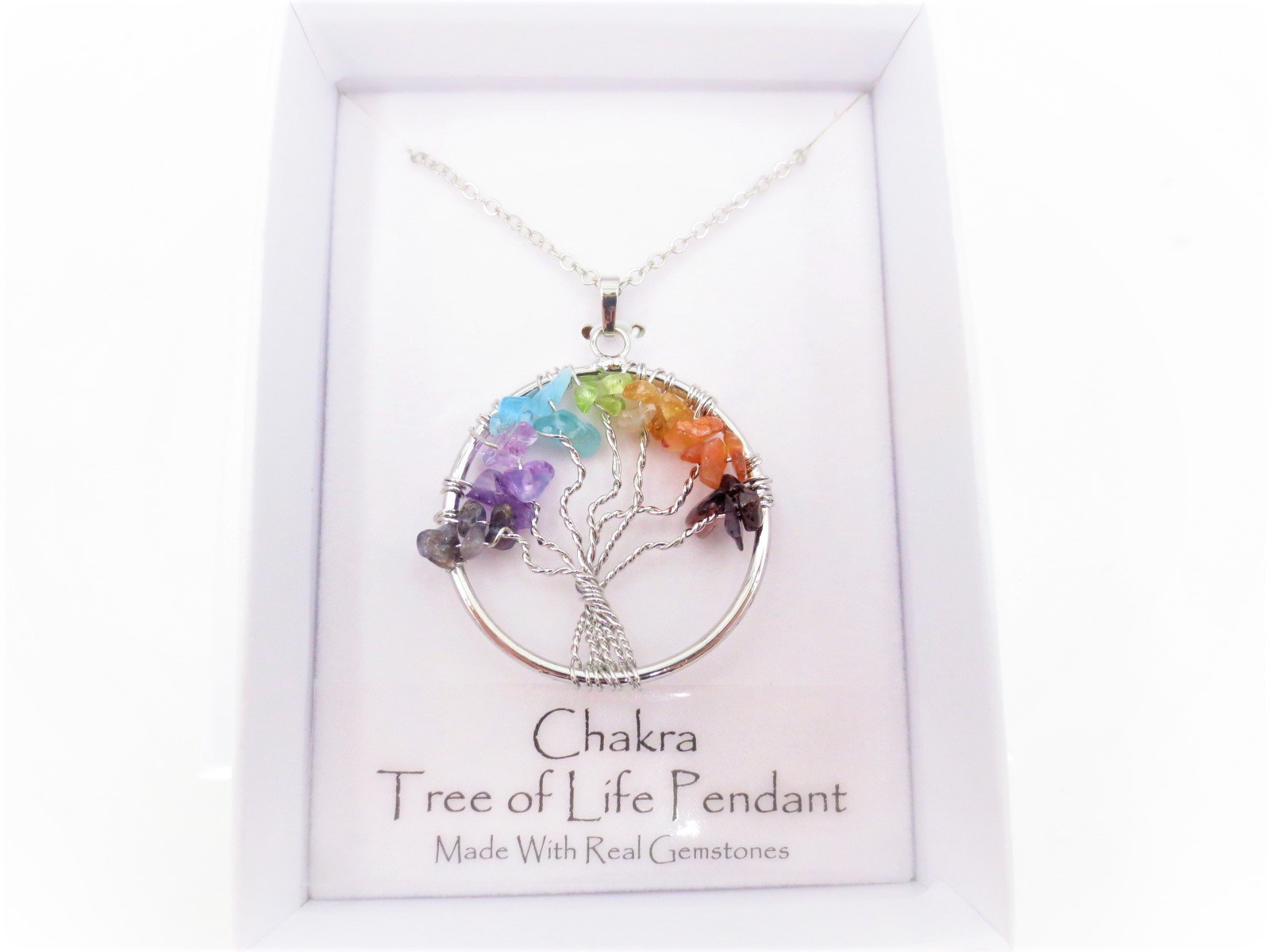 7 Chakra Tree of Life Pendant – Agates Ocean