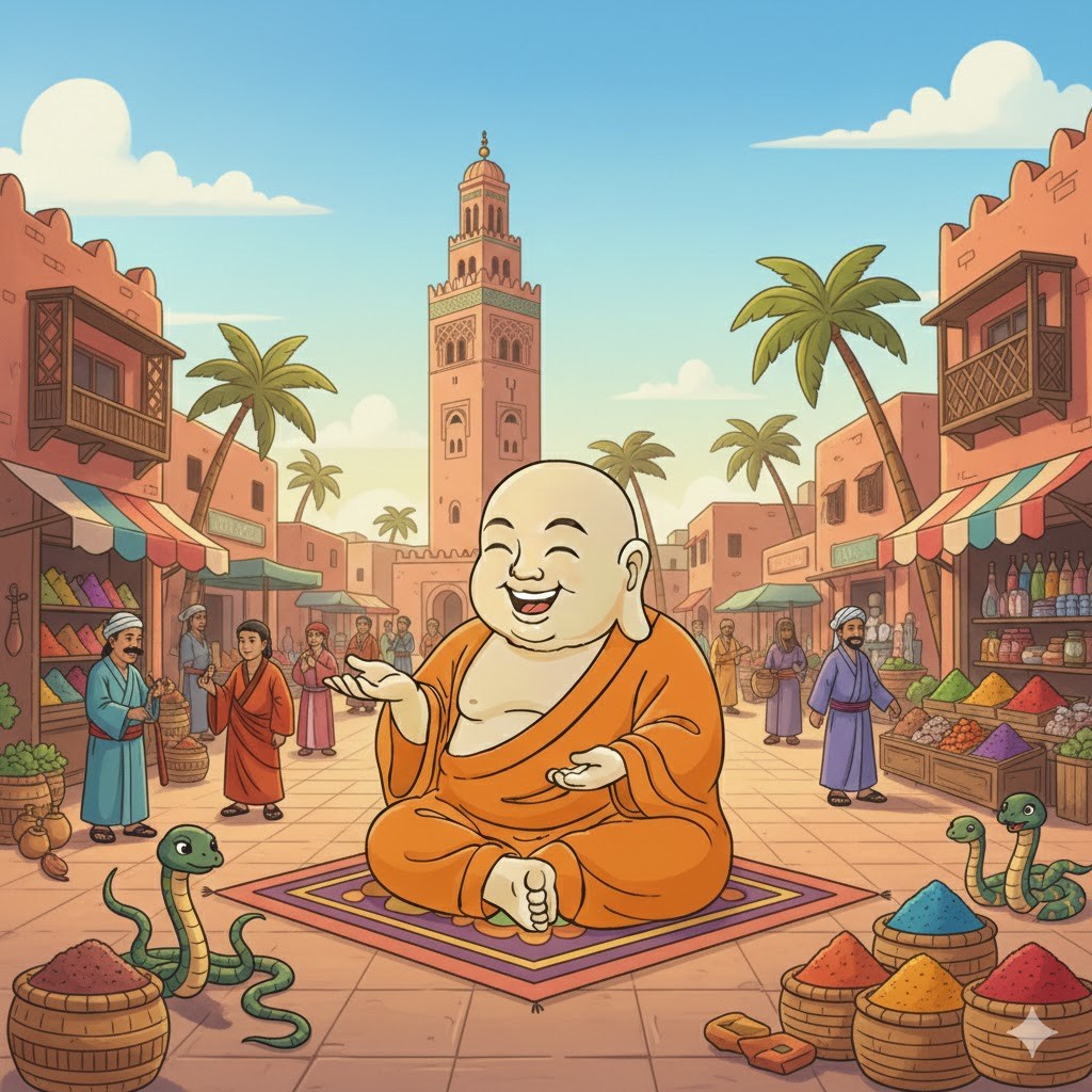 Happy Buddha in Morocco