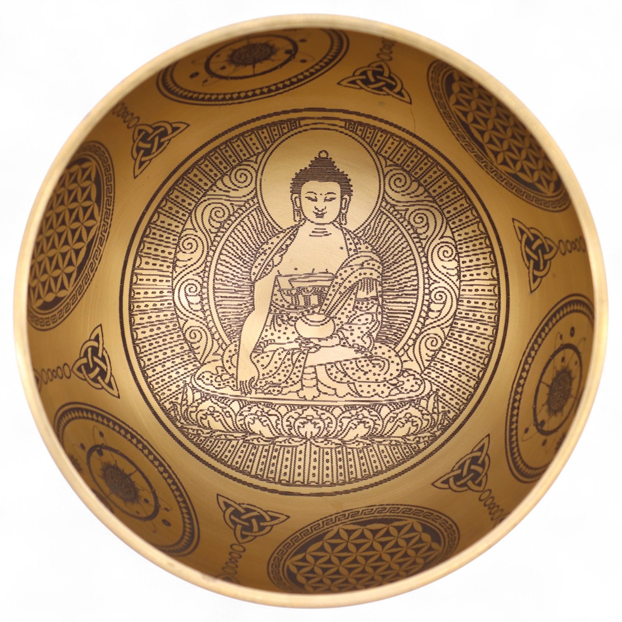 Pure Brass Etched Buddha - Set of 4 - Approx 3.85kg