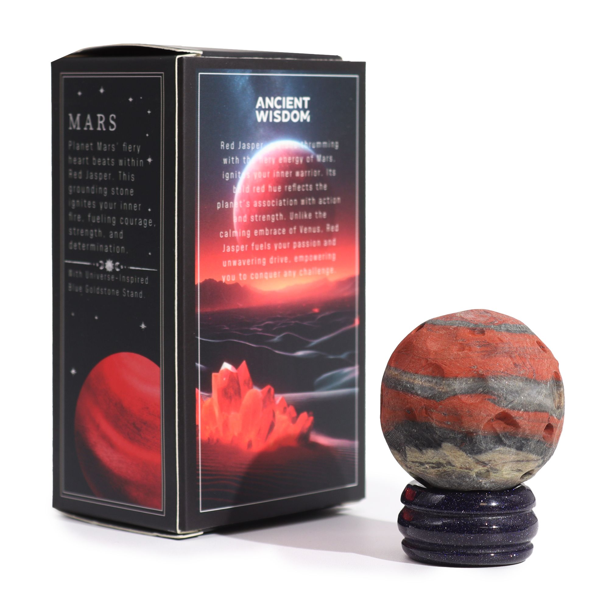 Red Jasper Planet on a Sola Goldstone Stand (MARS)