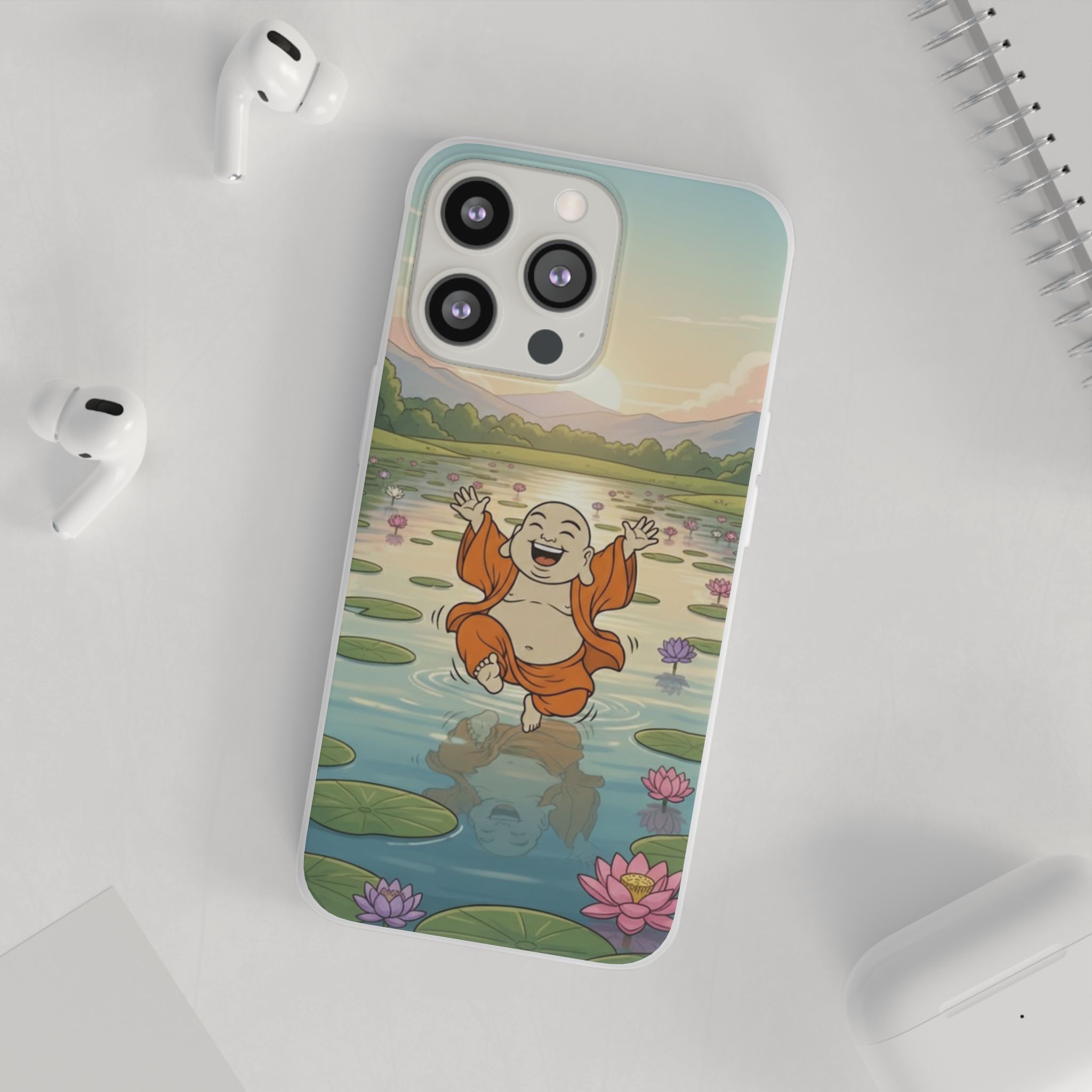 Happy Buddha Phone Case — Lotus Lake Flexi Case