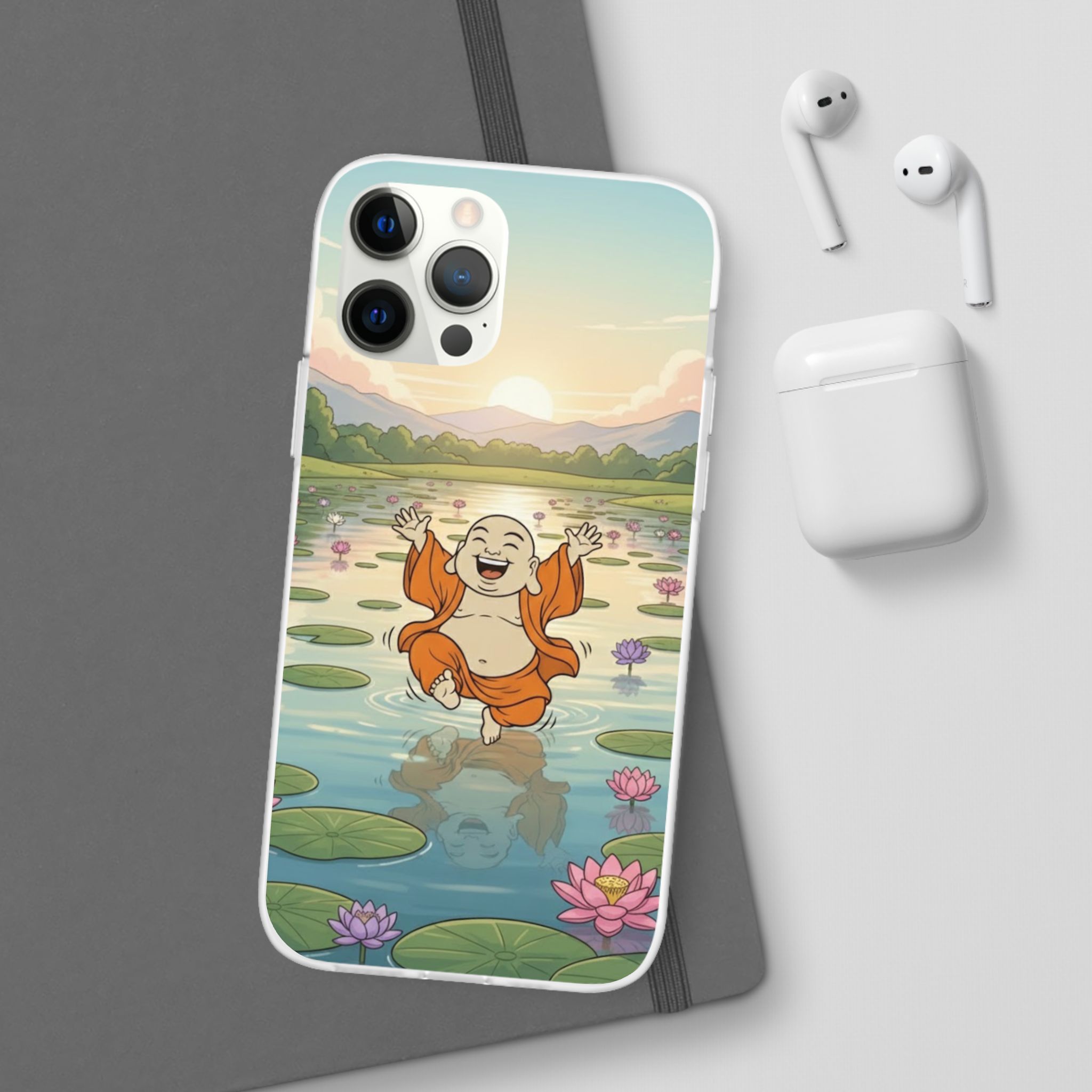 Happy Buddha Phone Case — Lotus Lake Flexi Case