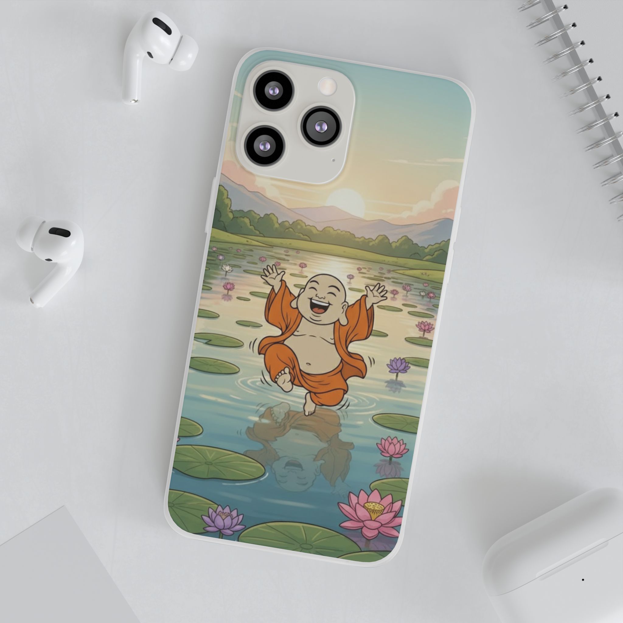 Happy Buddha Phone Case — Lotus Lake Flexi Case
