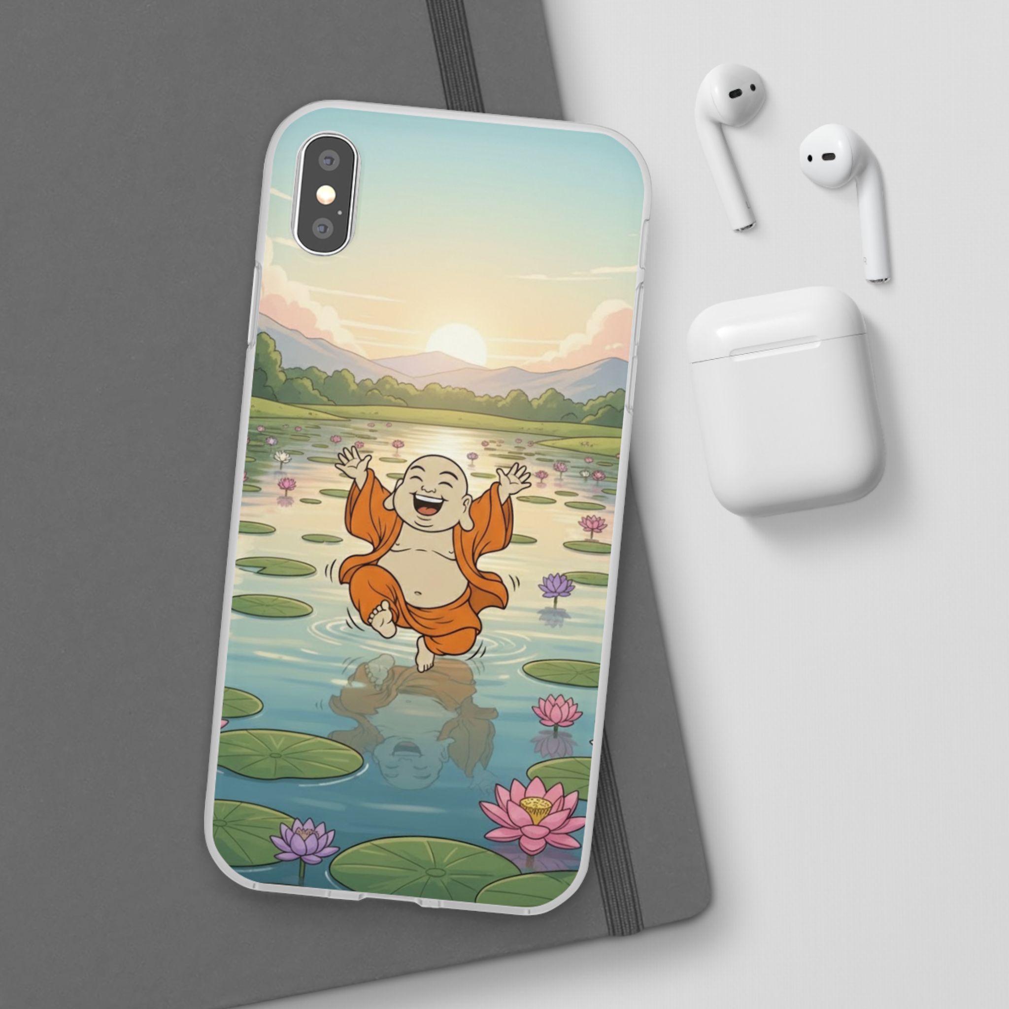 Happy Buddha Phone Case — Lotus Lake Flexi Case