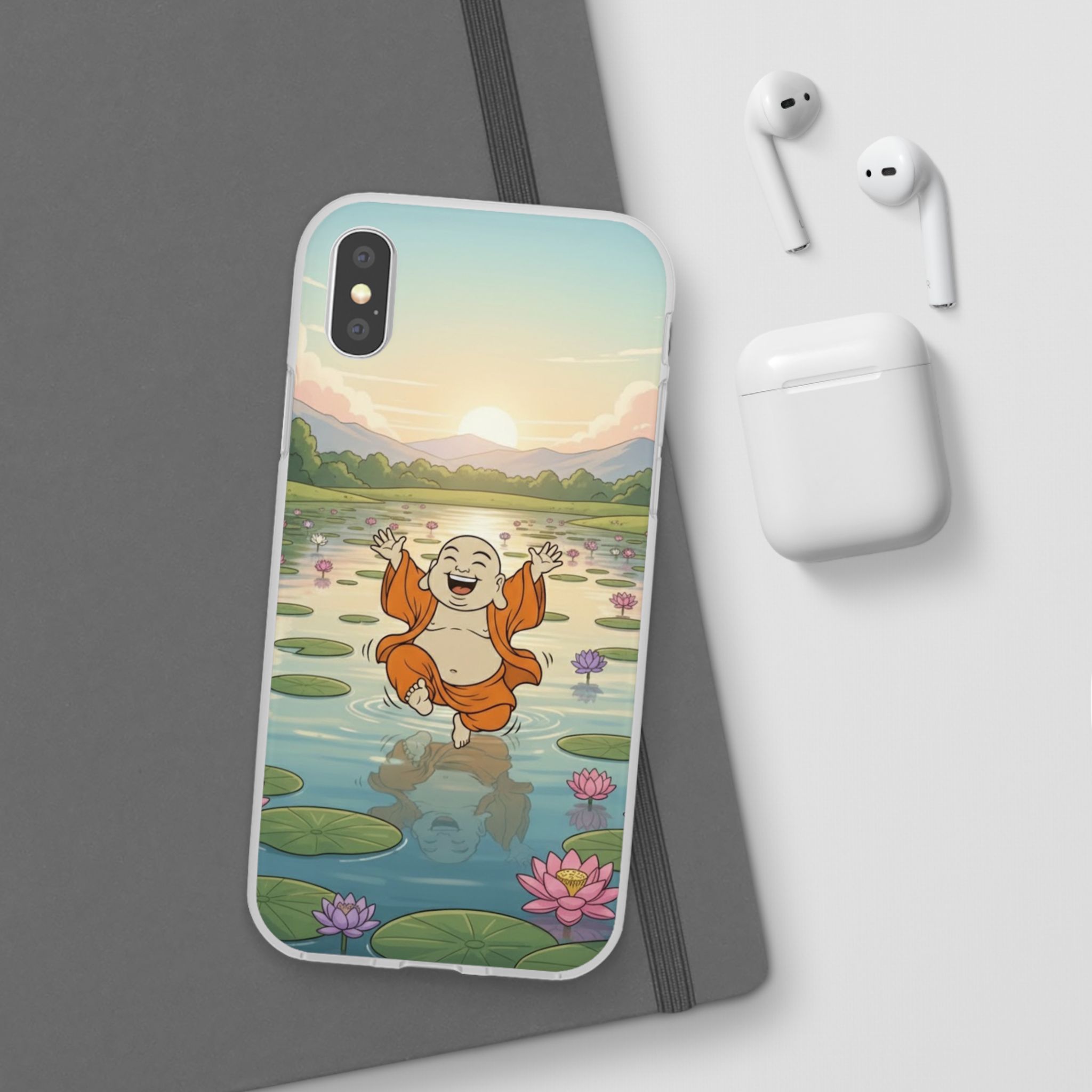 Happy Buddha Phone Case — Lotus Lake Flexi Case