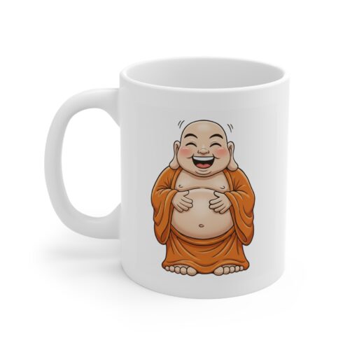 Happy Buddha Ceramic Coffee Mug — 11oz & 15oz Laughing Buddha Edition