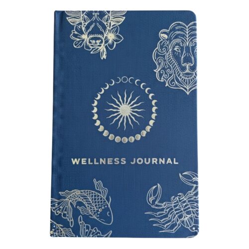 Midnight Blue Wellness Journal - 120 pages - Silver Zodiac