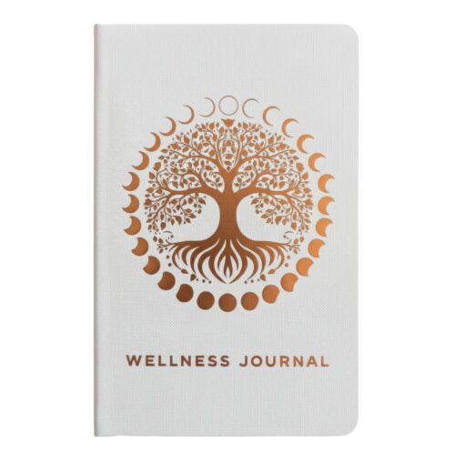 White Wellness Journal - 120 pages - Rose Gold Tree of Life