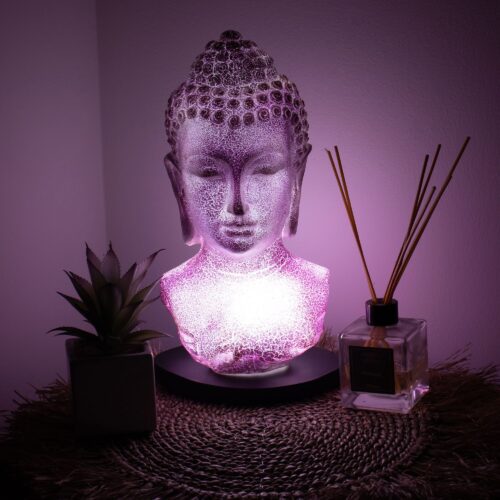 purple buddha head lamp