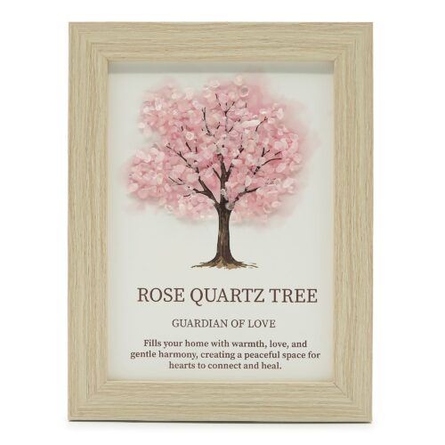 Gemstone Picture - Tree of Life - Rose Quartz (20x14.7x1cm)