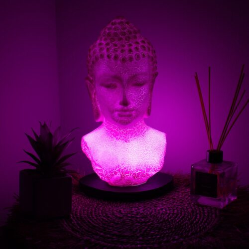 pink thai buddha head lamp