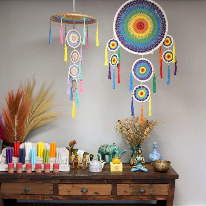 rainbow chakra dreamcatchers