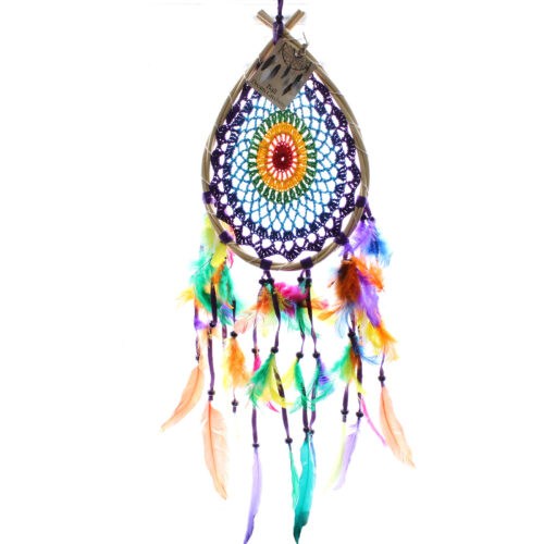 rainbow teardrop dream catcher
