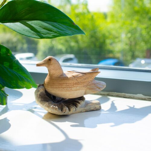 Handmade Parasite Wood Art Carving - Wild Duck Resting