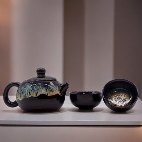 black teapot set