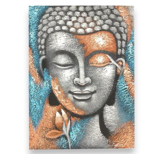 Buddha Painting - Silver & Rose Gold Flower