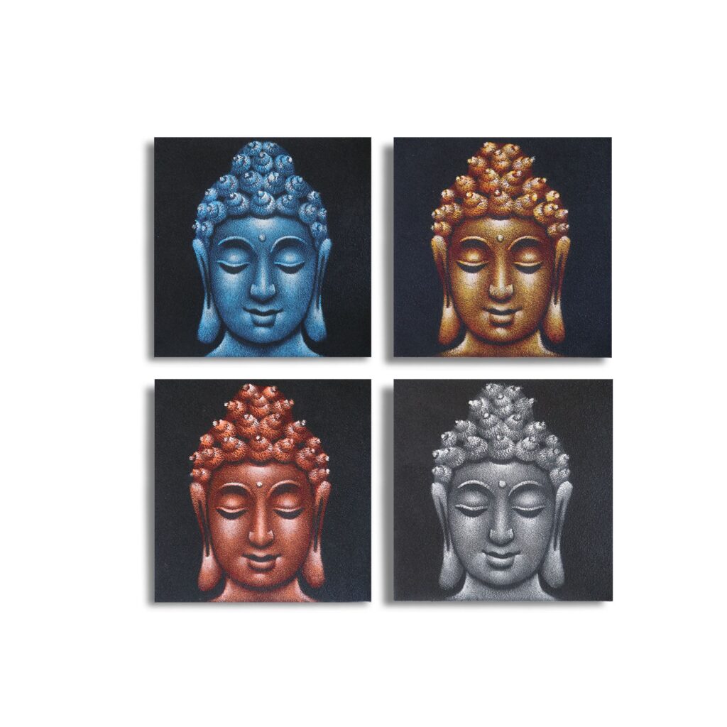 buddha head oil painting