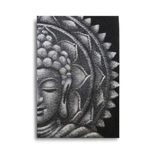grey buddha oil painting