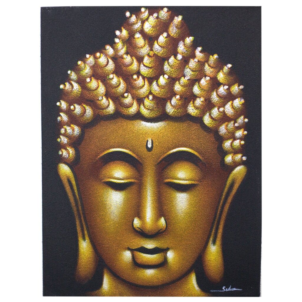 gold buddha oil painting