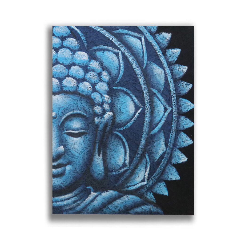 blue buddha oil painting